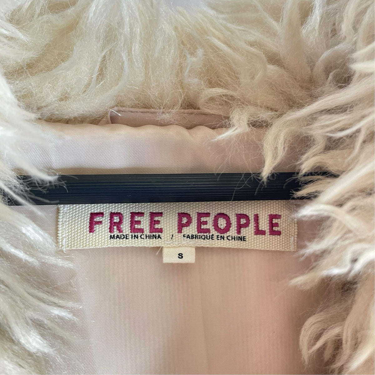 FREE PEOPLE Size SMALL Cream Shaggy Plush VEST (OUTER)