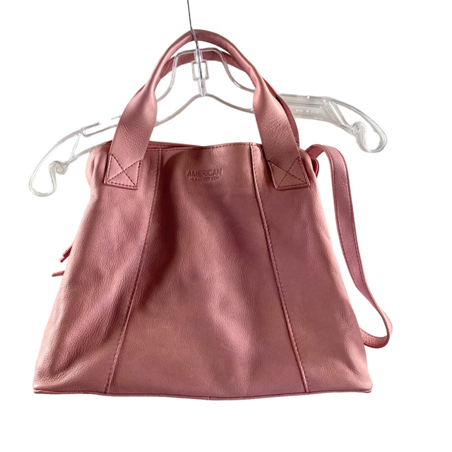 AMERICAN LEATHER COMPANY Pink Leather Double Handle PURSE