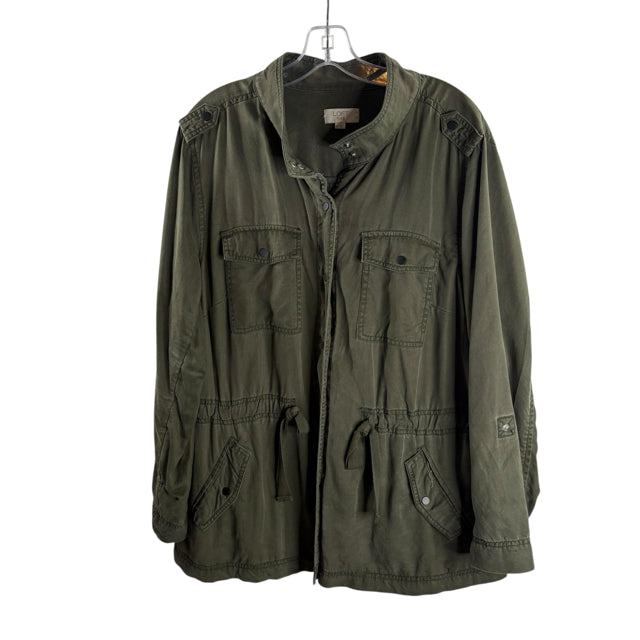 LOFT Size 16 Olive Green Cargo Lyocell JACKET