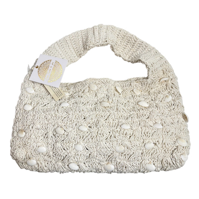 FROM INDIA TO YOU Cream Seashells Crochet Shoulder NWT PURSE
