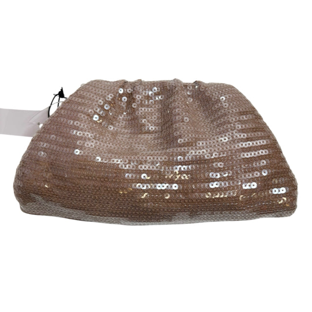 ANN TAYLOR Beige Sequin Clutch with Chain NWT EVENING BAG