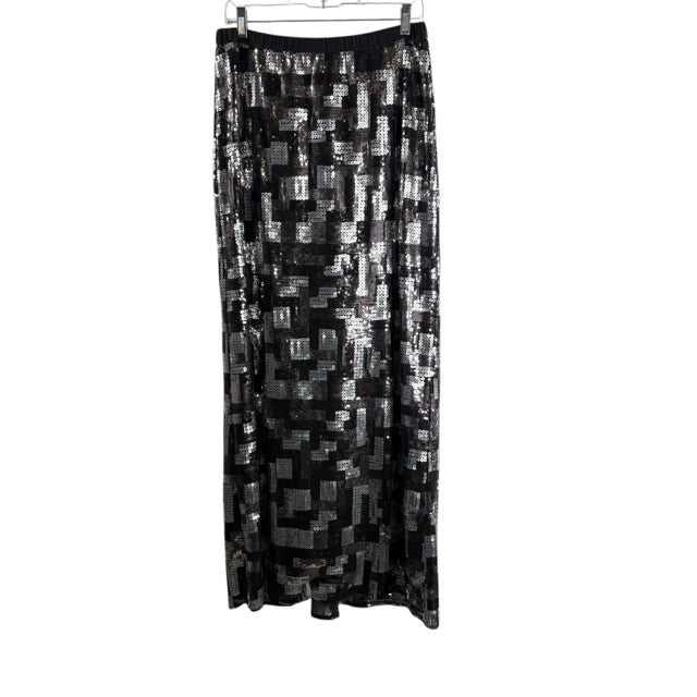 STYLED BY JOZEE Size 8 Black Sequin Long Elastic Waist SKIRT
