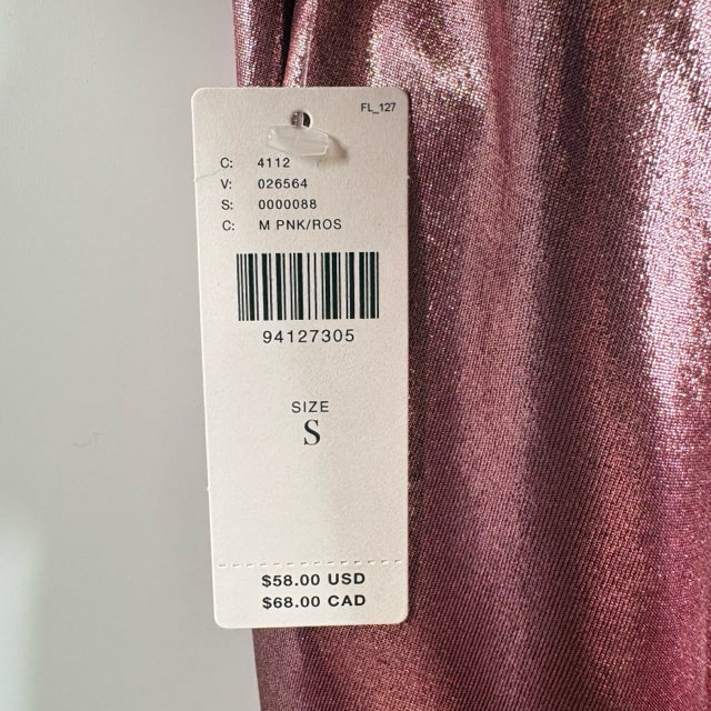 ANTHROPOLOGIE Size SMALL Dark Pink Sleeveless High Neck Shimmery NWT BLOUSE
