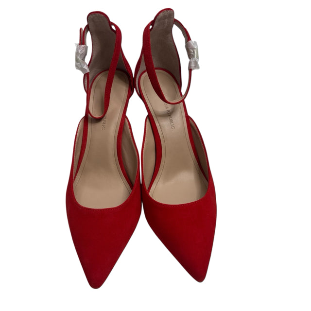 BANANA Size 9 Red Ankle Strap Suede NWT SHOE