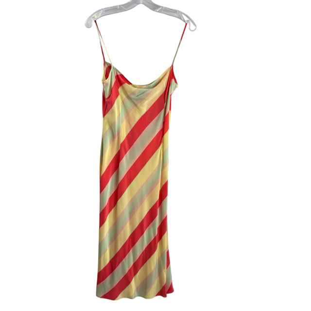 FRENCH CONNECTION Size MEDIUM Yellow/Multi Stripe Strappy Silk NWT DRESS