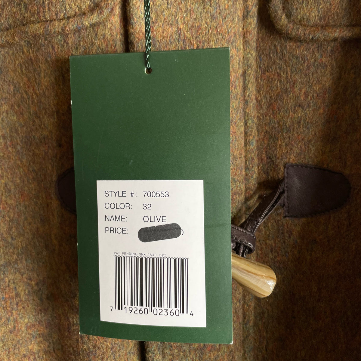 ORVIS Size X-LARGE Olive Hood Wool/Leather NWT COAT