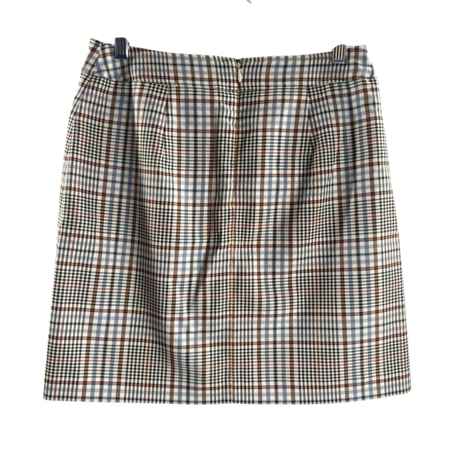 LOFT Size 2 Cream/Multi Plaid Mini NWT SKIRT