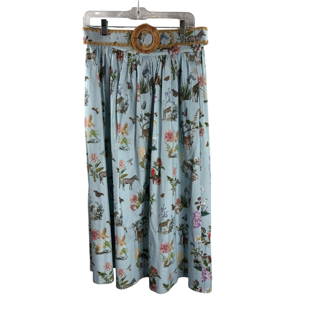 ANTONIO MELANI Size 6 Blue/Multi Animal Full SKIRT