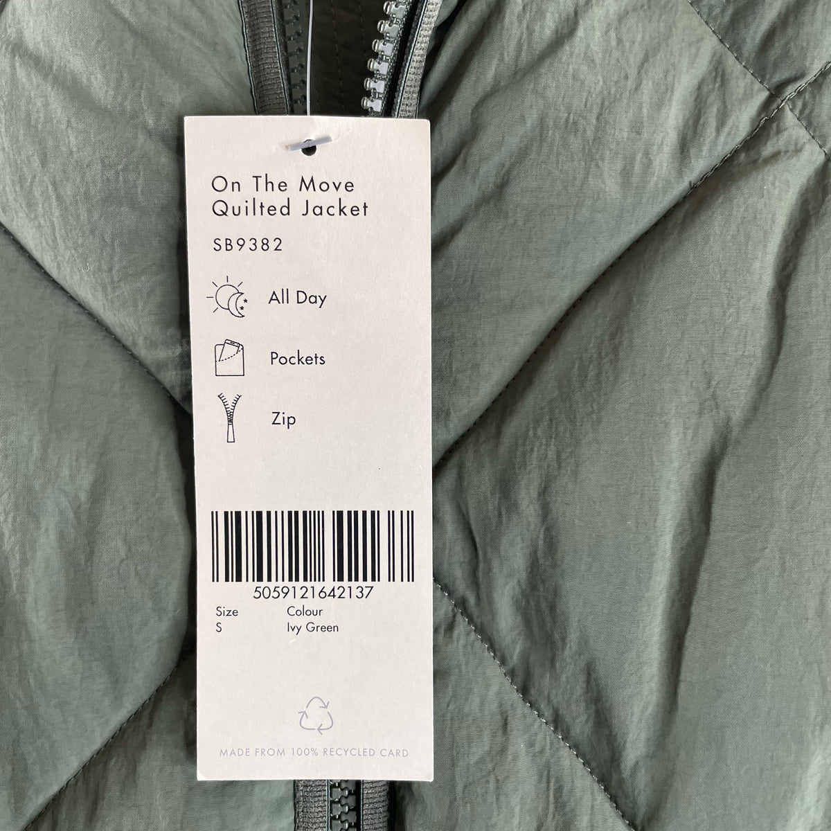 SWEATY BETTY Size SMALL Green Quilted JACKET