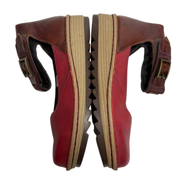 NAOT Size 40 Red/Brown Ankle Strap Leather NWOT SHOE