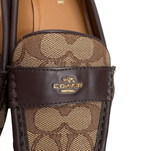 COACH Size 8 Brown/Tan Loafer Monogram SHOE