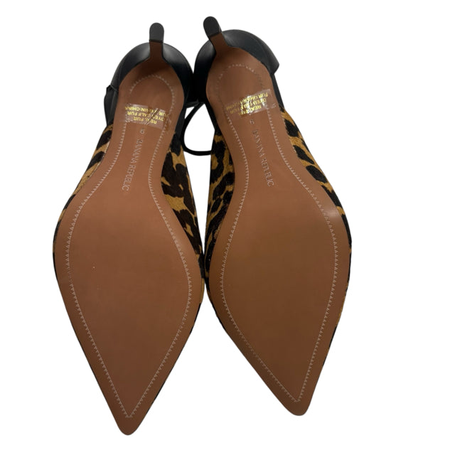 BANANA Size 9 Brown/Tan Ankle Strap Haircalf NWT SHOE