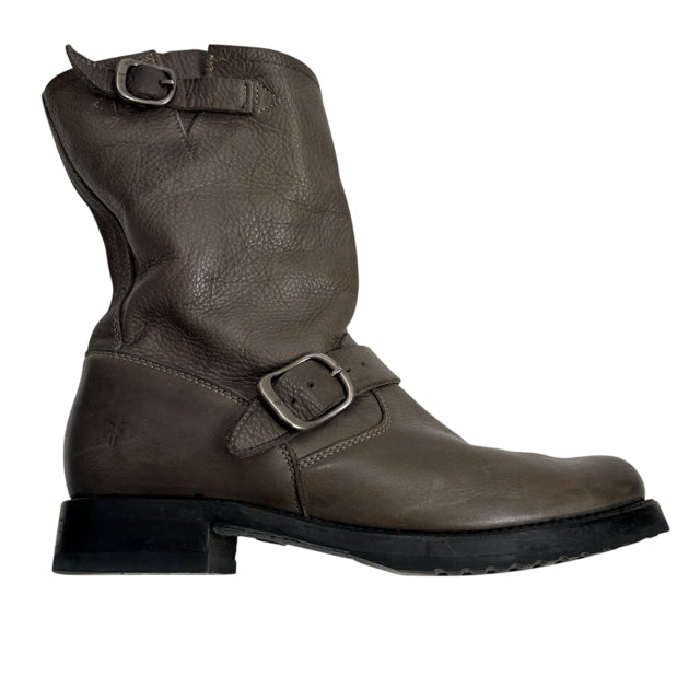 FRYE Size 9 1/2 Gray Mid Calf Leather BOOT