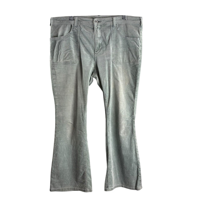 PILCRO Size 34 PETITE Light Blue Wide Leg Corduroy PANTS
