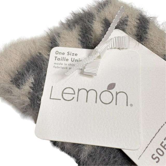 LEMON Gray/Tan Fleece NWT SOCKS