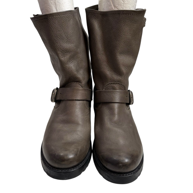 FRYE Size 9 1/2 Gray Mid Calf Leather BOOT