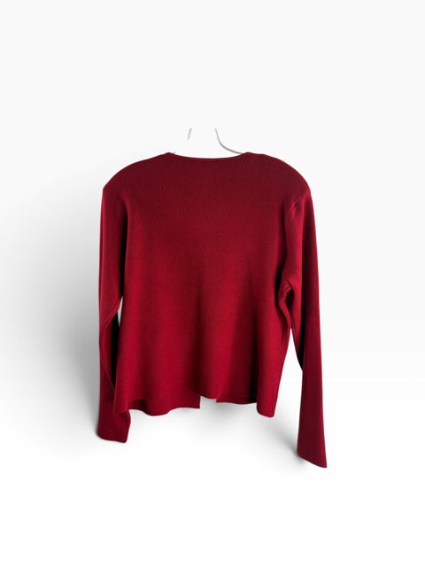 SIONI Size MED Red Long Sleeve Button at Neck NWT SWEATER
