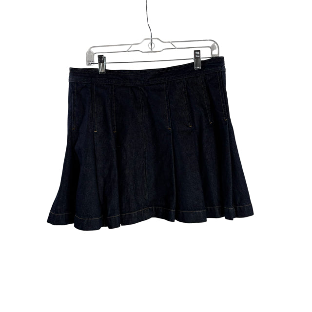 J CREW Size MED Blue Pleated Denim SKIRT