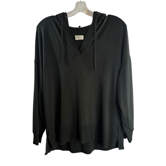 LOU & GREY Size X-LARGE Dk Green Long Sleeve Hood TOP