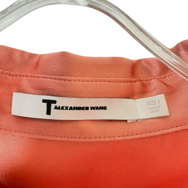 ALEXANDER WANG Size 4 Salmon Long Sleeve BLOUSE