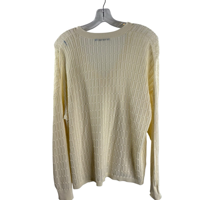 J MCLAUGHLIN Size LARGE Cream Long Sleeve V-Neck SWEATER