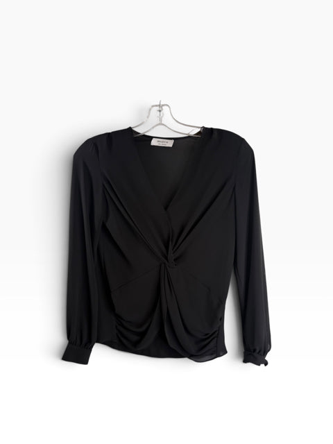 BAILEY 44 Size SMALL Black Long Sleeve Sheer BLOUSE