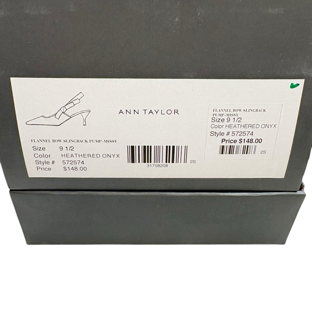 ANN T Size 9 1/2 Gray Sling Flannel NWT SHOE