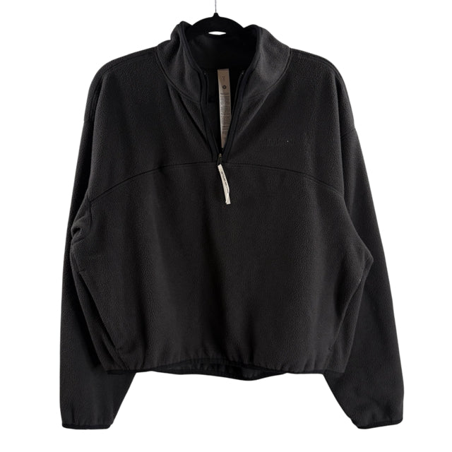 LULULEMON Size SMALL Gray/Black Long Sleeve Quarter-Zip Fleece TOP