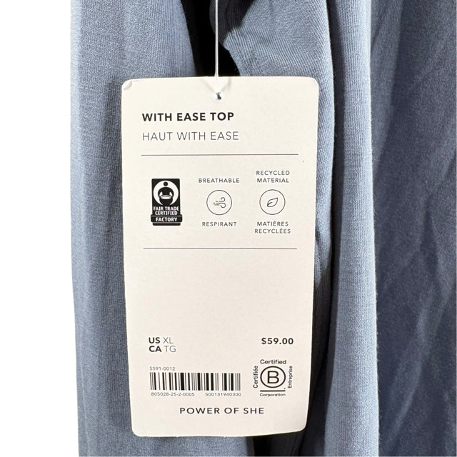 ATHLETA Size X-LARGE Light Blue Long Sleeve NWT TOP