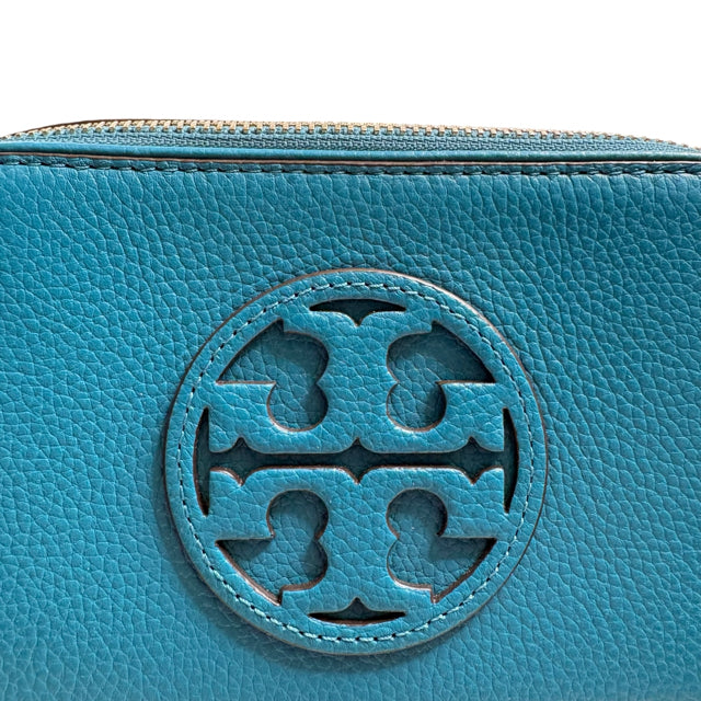 TORY BURCH Teal/Orange Stitch Detail Leather Cross Body NWT PURSE