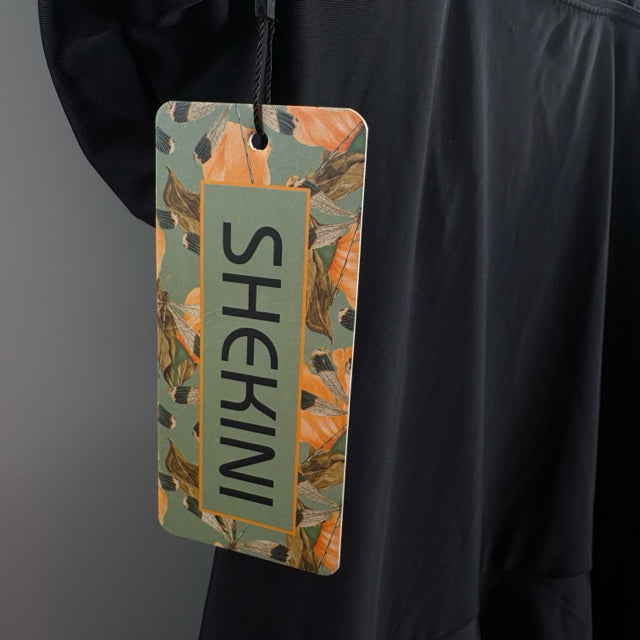 SHEKINI Size X-LARGE Black Skirt One Peice SWIM