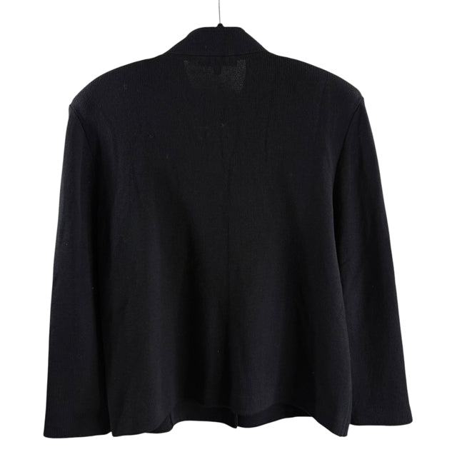 ST JOHN BASICS Size 14 Black Long Sleeve Santana Knit BLAZ / JKT