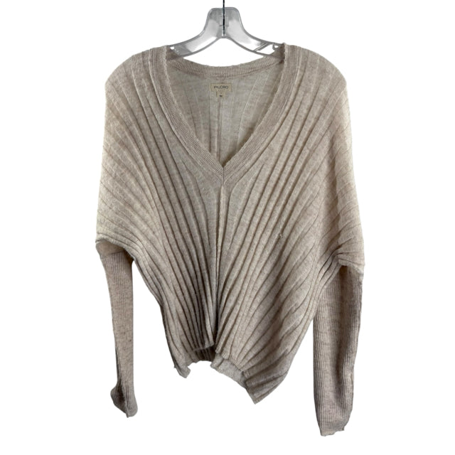 PILCRO Size LARGE Cream Long Sleeve TOP
