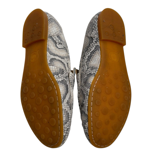 BORN Size 8 1/2 Gray Loafer Leather SHOE