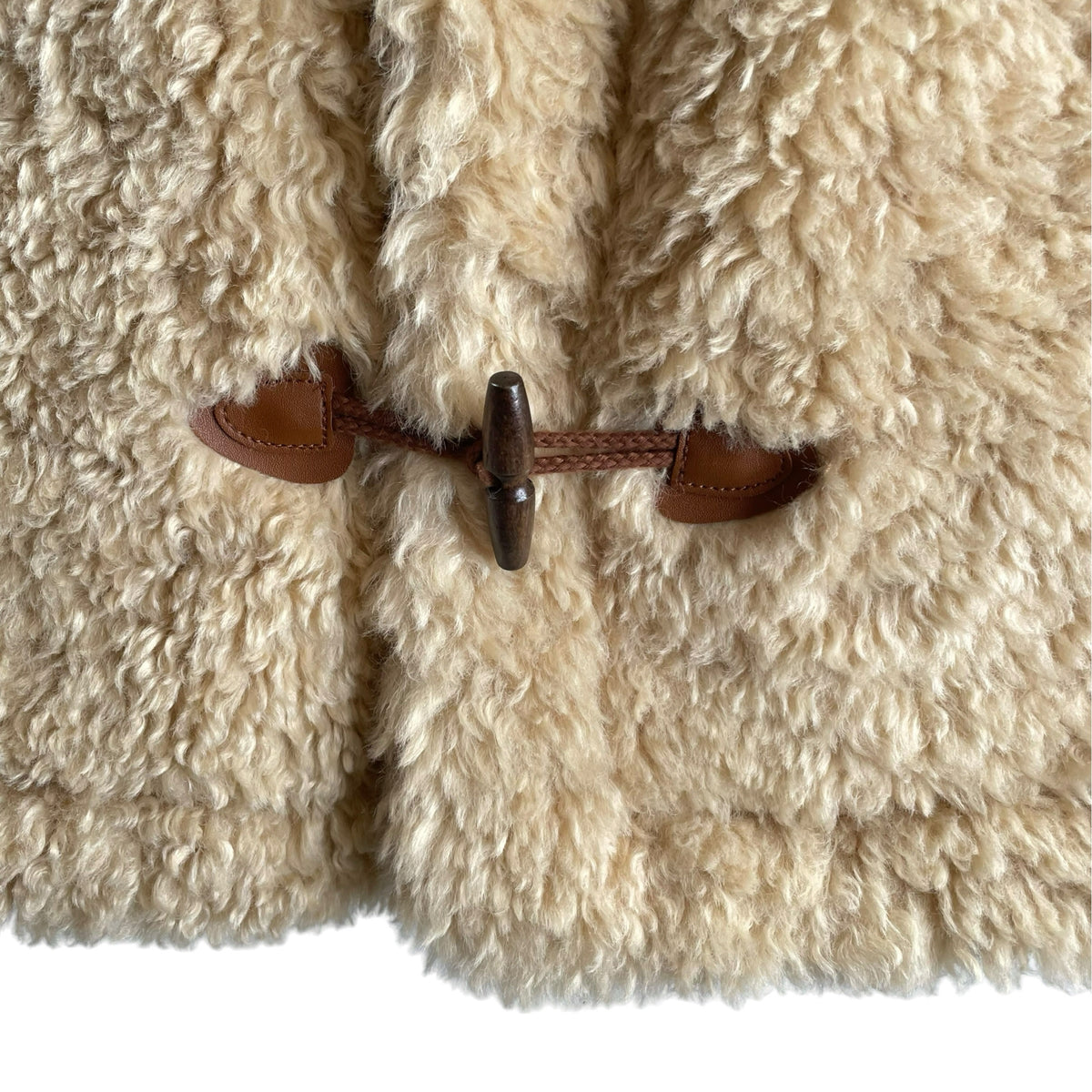 FREE PEOPLE Size X-SMALL Cream/Brown Curly Fur Faux Fur VEST (OUTER)