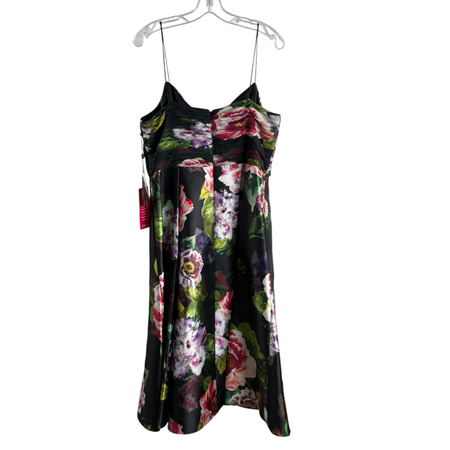 PAPELL Size 16 Black/Multi Floral Strappy NWT DRESS