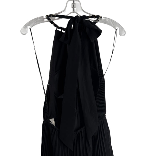 MILLY Size 4 Black Embellished Halter Pleats NWT DRESS