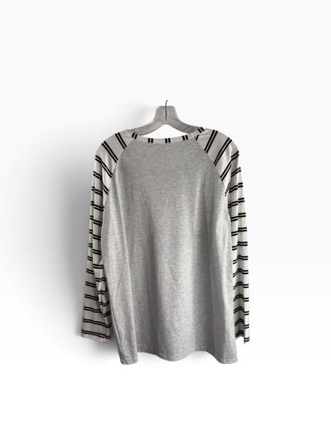 Size 2X Gray/Orange Long Sleeve Tee TOP