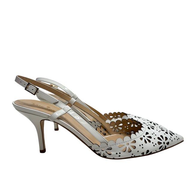 KATE SPADE Size 9 White Sling Patent Leather SHOE