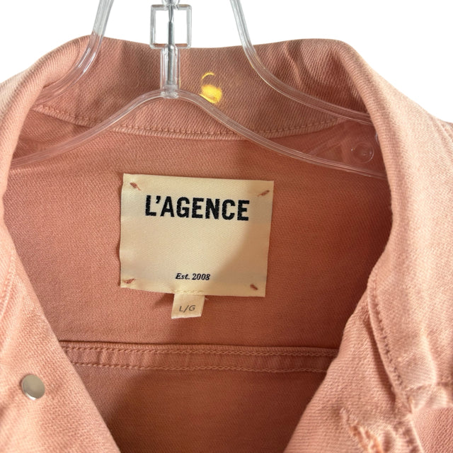 L'AGENCE Size LARGE Peach Denim JACKET