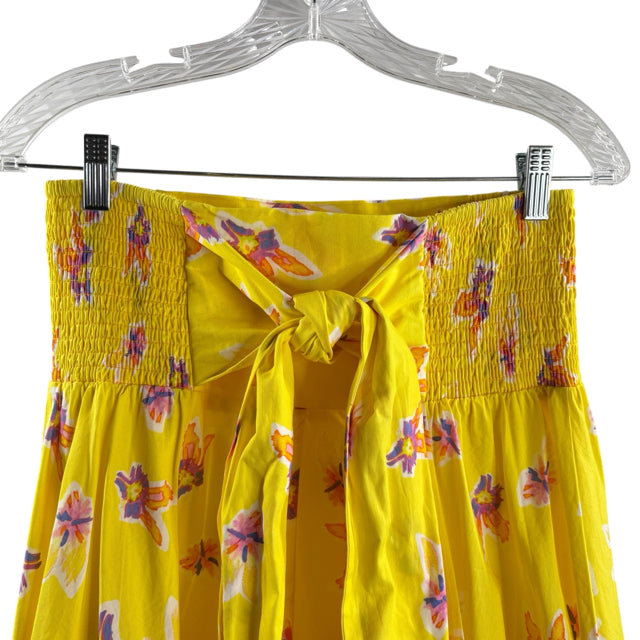 ALIVIA Size EURO 38 Yellow Floral Short Sleeve Cotton NWOT 2PC DRESS