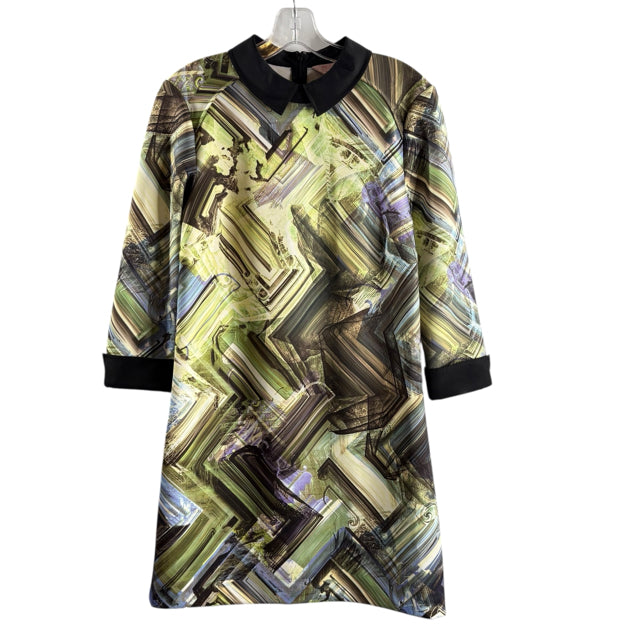 TED BAKER Size TED BAKER SIZE 3 Green/Multi Print 3/4 Sleeve DRESS