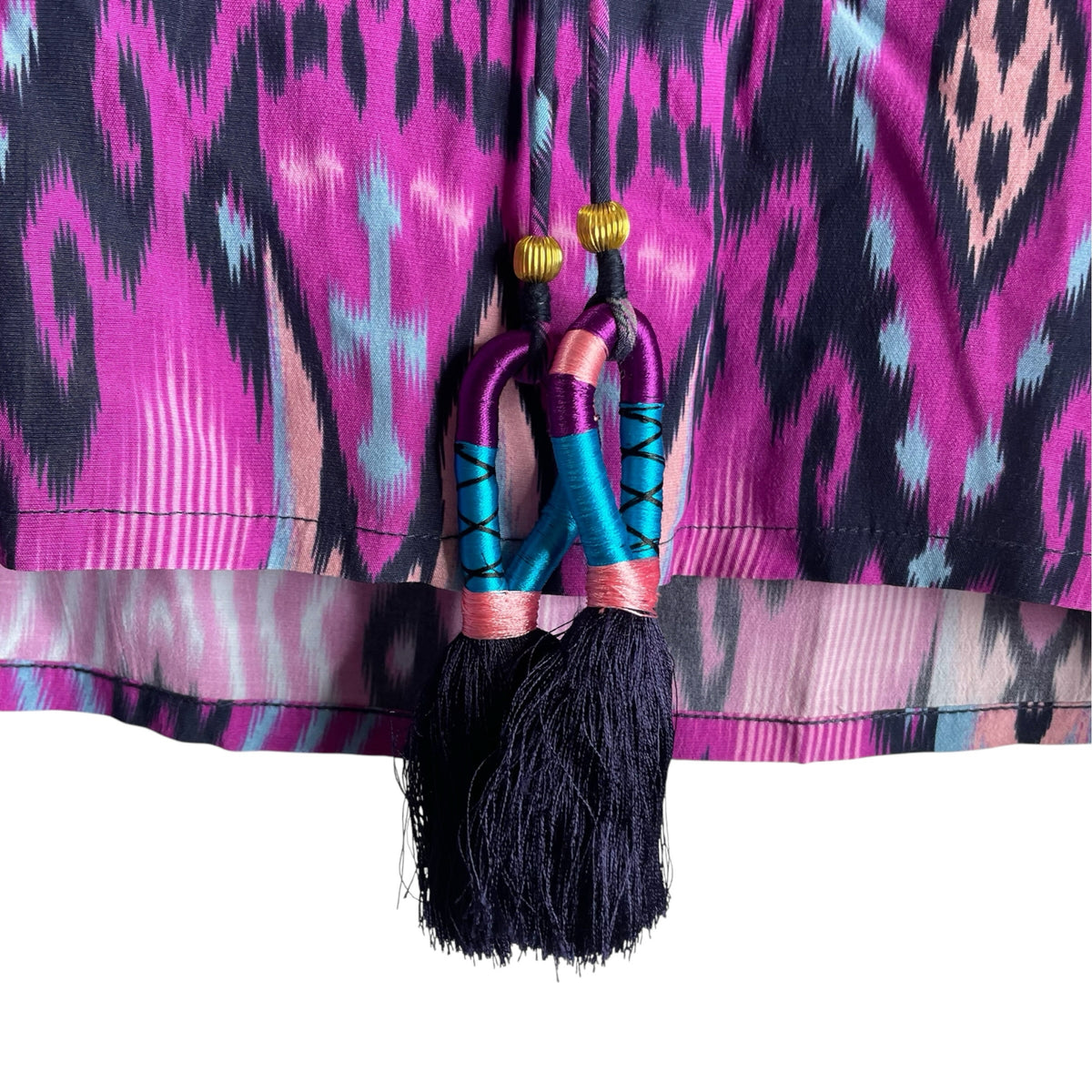 FIGUE Size MED Pink/purple Print Long Sleeve BLOUSE