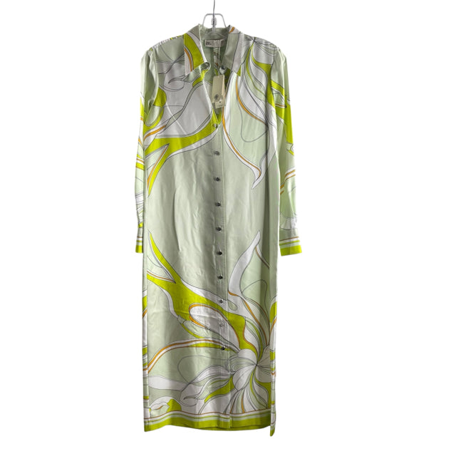 TORY BURCH Size 2 Green/Multi Print Long Sleeve Silk NWT DRESS