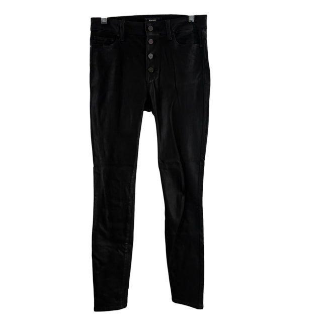 PAIGE Size 27 Black Coated Denim PANTS
