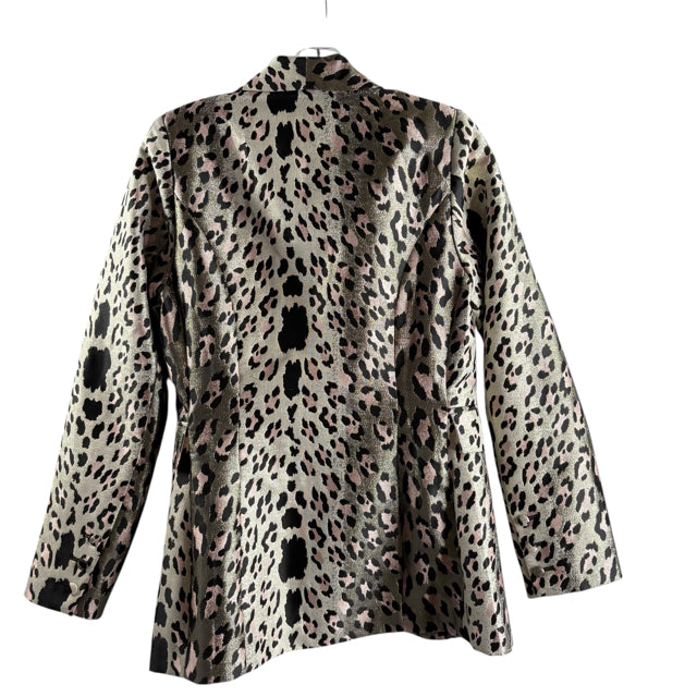 julie brown Size SMALL Gold/Black Animal Long Sleeve Polyester BLAZ / JKT