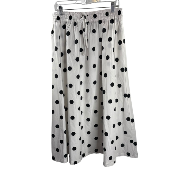 KATIE KIME Size MED White/Black Dots Suit Skirt SKIRT