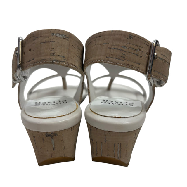PLINER Size 7 White/Tan Thong Sandal Cork NWOT SHOE