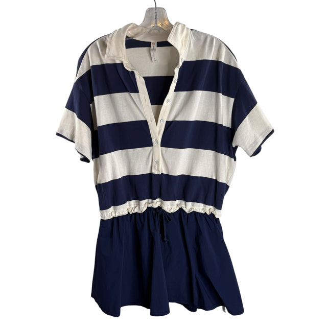 DAILY PRACTICE Size MED Navy/White Short Sleeve DRESS