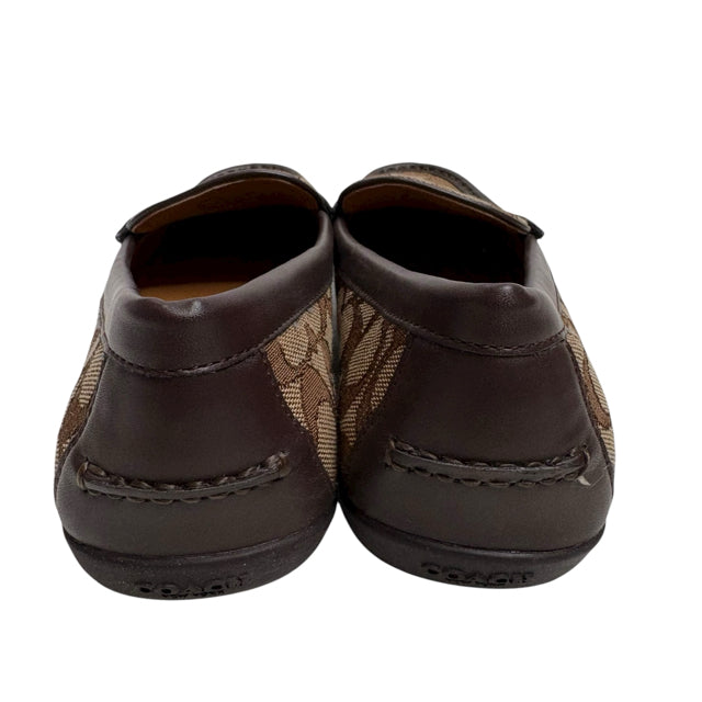 COACH Size 8 Brown/Tan Loafer Monogram SHOE
